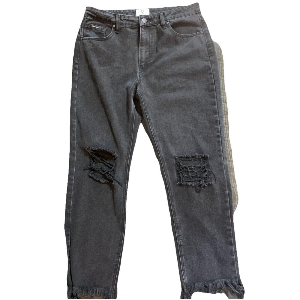 Insane Gene Frayed Hem High Rise Distressed Cropped Jeans